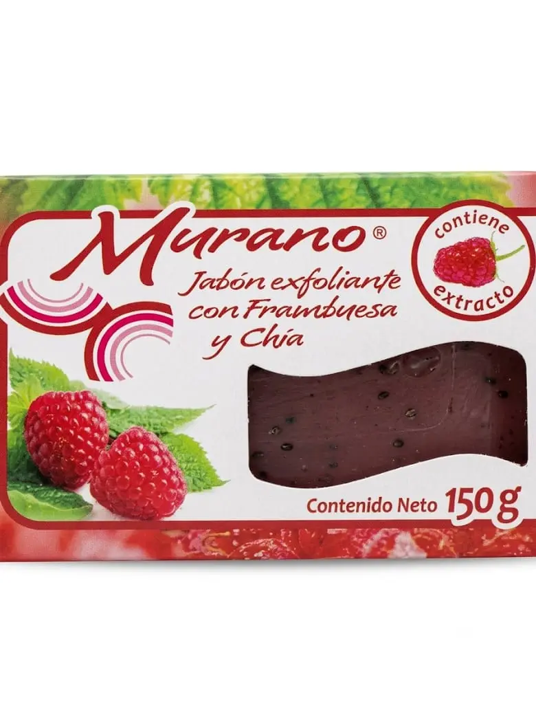 JABON MURANO EXFOLIANTE FRAMBUESA Y CHIA 150 G