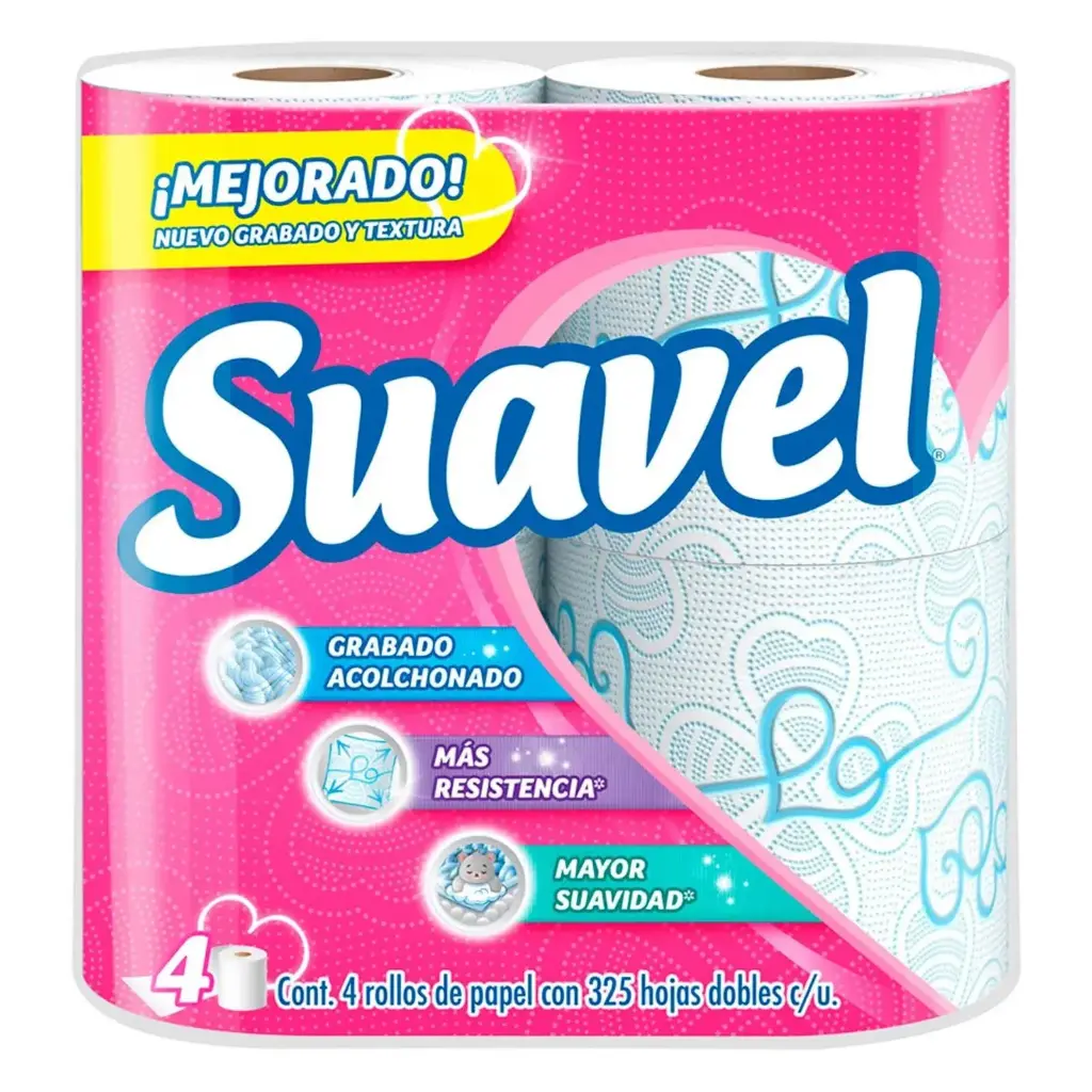 PAPEL HIGIENICO SUAVEL 4 ROLLOS