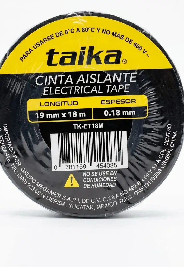 CINTA AISLANTE ELECTRICA19MM X 18M TAIKA