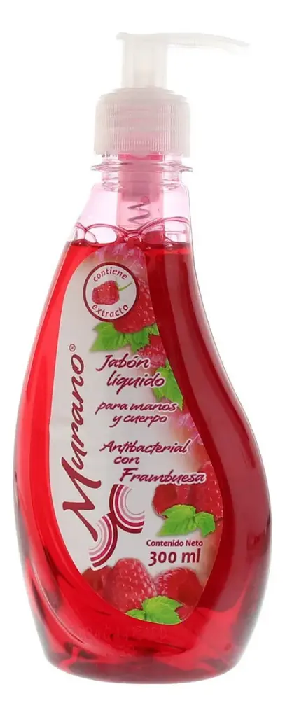 JABON MURANO LIQUIDO PARA MANO Y CUERPO CON FRAMBUESA 300 ML