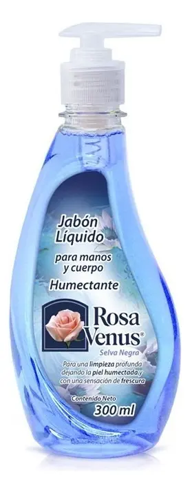 JABON LIQUIDO PARA MANO Y CUERPO ROSA VENUS SELVA NEGRA 300 GM