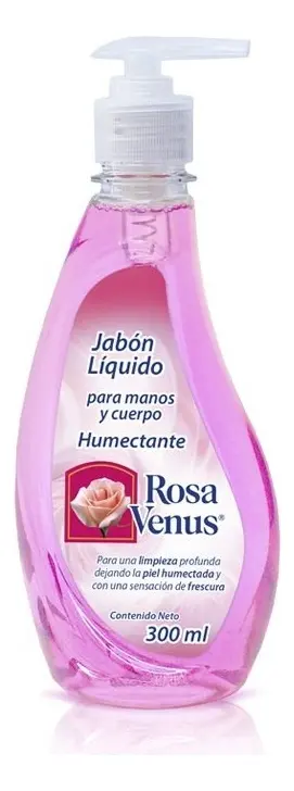 JABON LIQUIDO PARA MANO Y CUERPO ROSA VENUS HUMECTANTE 300 GM