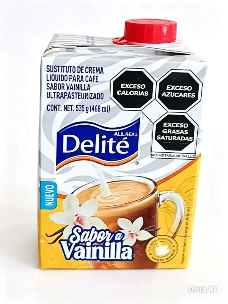 SUSTITUTO DE CREMA LIQUIDO PARA CAFE SABOR VAINILLA DELITE 468ML 