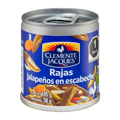 [JAL063] JALAPEÑO EN RAJAS CLEMENTE JACQUES 105G