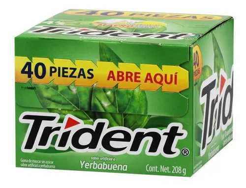 [1102] TRIDENT YERBA BUENA 4 PZAS ADAMS