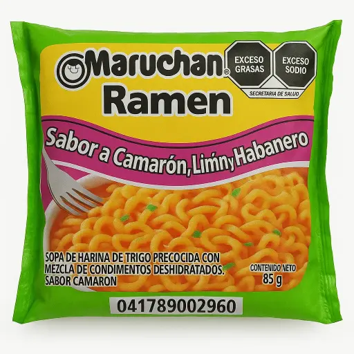 [041789002960] MARUCHAN CAMARON, LIMON Y HABANERO 85G