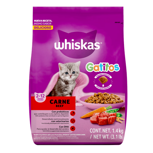 [7506174517106] WHISKAS CARNE BEEF GATITOS 300G