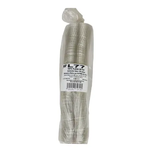 [L77]  TAPA PLANA DE PET/T, DIÁM.  DE 7.8 CM, PARA VASO DE 7,  10, 12 OZ. 1000 PZAS