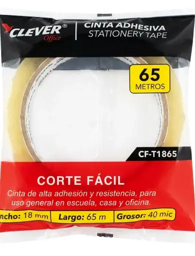 [CFT1865] CINTA ADHESIVA 18MM 65M 40 MIC CLEVER