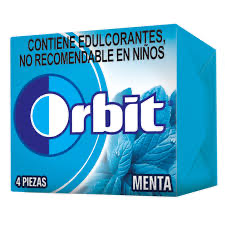 [0722] CHICLE ORBIT MENTA 4 PASTILLAS
